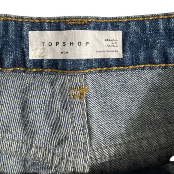 Topshop Womens Jeans Size 26 Mom Tapered High Wasit Denim Blue Jeans Medium Wash - Picture 2 of 8